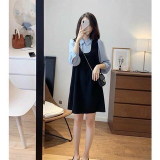 Đầm liền thân tay dài thanh lịch kiểu rộng thoải mái