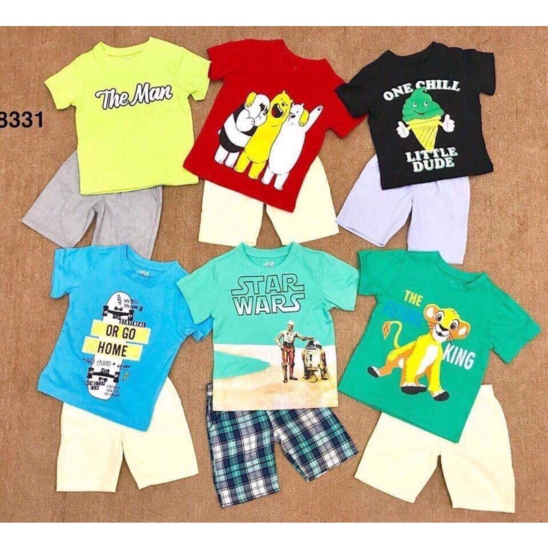 Bộ quần áo hàng Supki made in Việt Nam 100% cotton nhiều hoạt tiết cho bé trai từ 1 tuổi đến 7 tuổi
