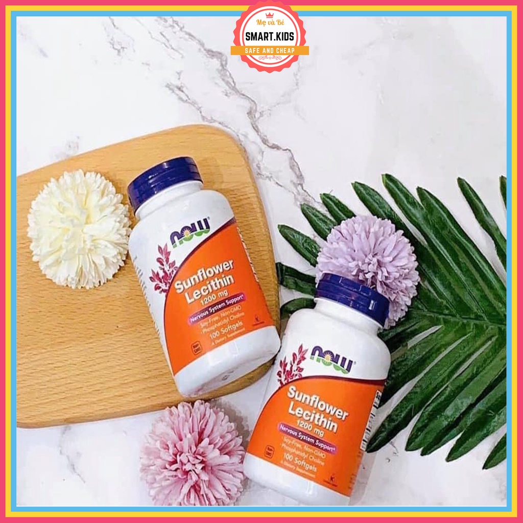 Viên uống chống tắc tia sữa Lecithin 1200mg Now Sunflower Lecithin 100v