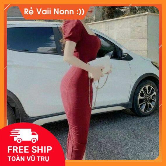 🌈FREESHIP🌈 [Mã WASTUP giảm 10% tối đa 30K đơn 99K] Đầm body cổ vuông dài qua gối cao cấp sang trọng