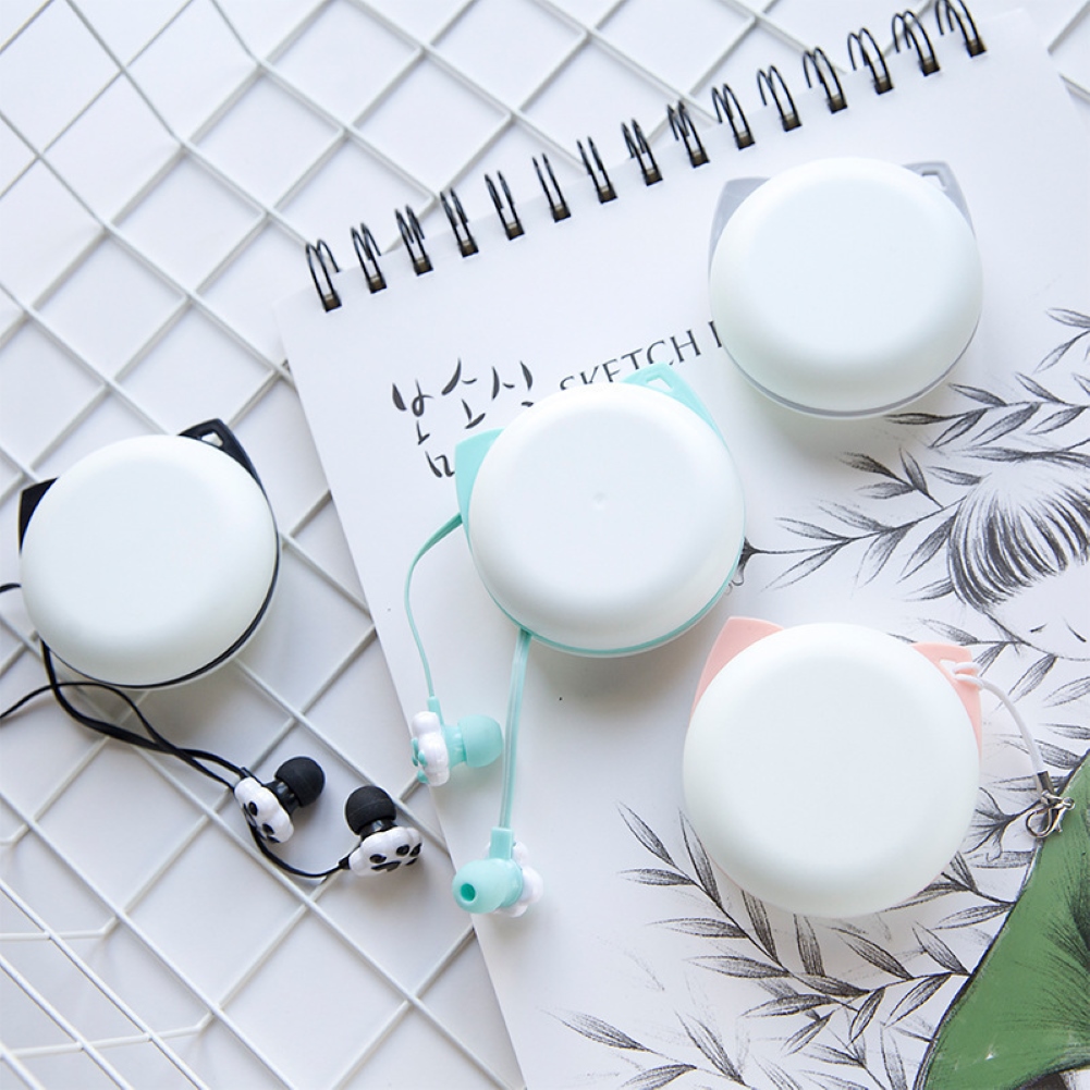 Tai nghe có dây giắc cắm 3.5mm kiểu dáng chân mèo xinh xắn