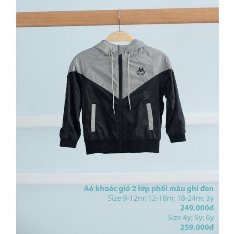 Lil  - Áo khoác gió 2 lớp phối màu mũ áo