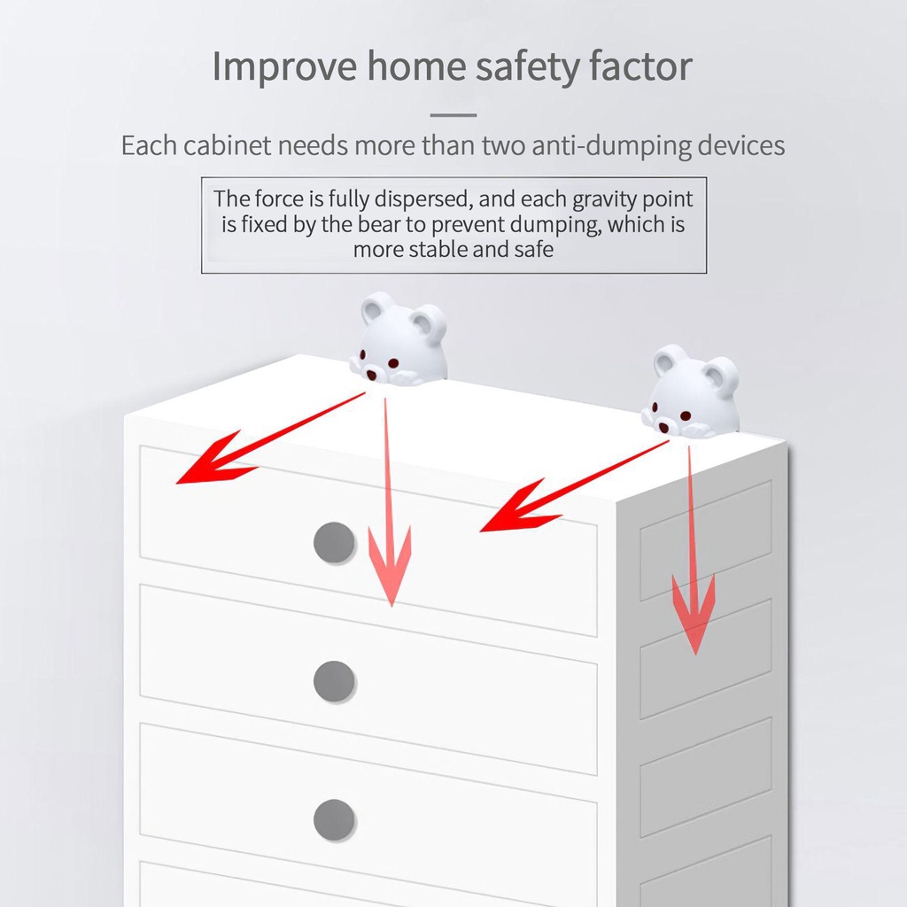 Dụng Cụ Neo Tủ Bảo Vệ An Toàn Cho Bé Chống Rơi Màu Cầu Vồng