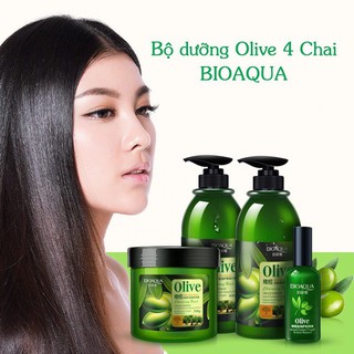 Bộ dầu gội, dầu xả, dầu ủ dưỡng tóc OLIVE của BIOAQUA giúp mái tóc khỏe và bồng bềnh suôn mượt DG01