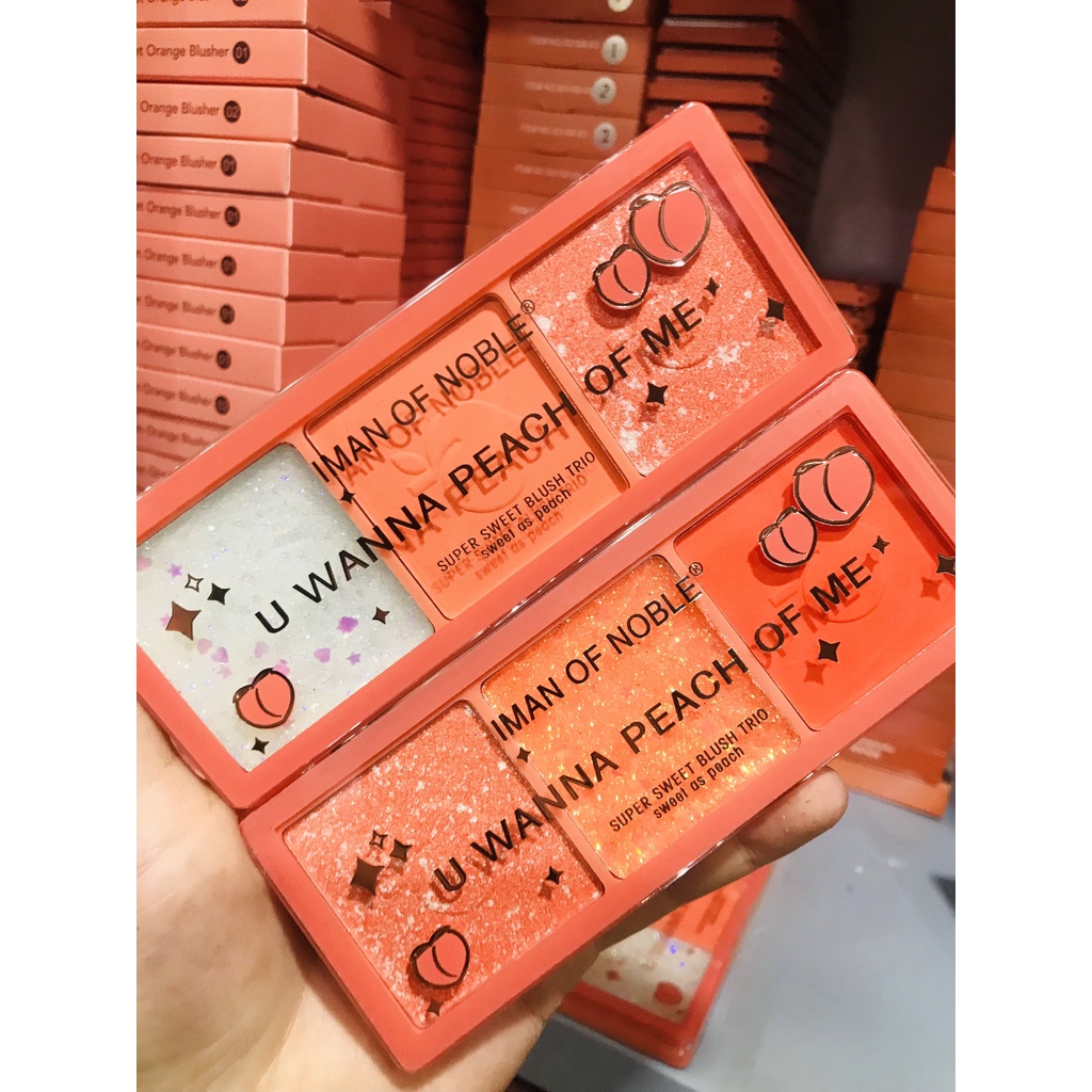 THANH LÝ NGHỈ BÁN - Má hồng và nhũ mắt 3 ô IMAN U Wanna Peach Of me đẹp mê ly