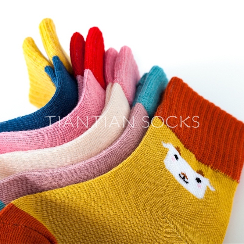 Set 5 đôi Vớ tất trẻ em tất cho bé nam nữ thu đông 1-12 tuổi hoạt hình dễ thương in hoạ tiết Cotton thoáng khí