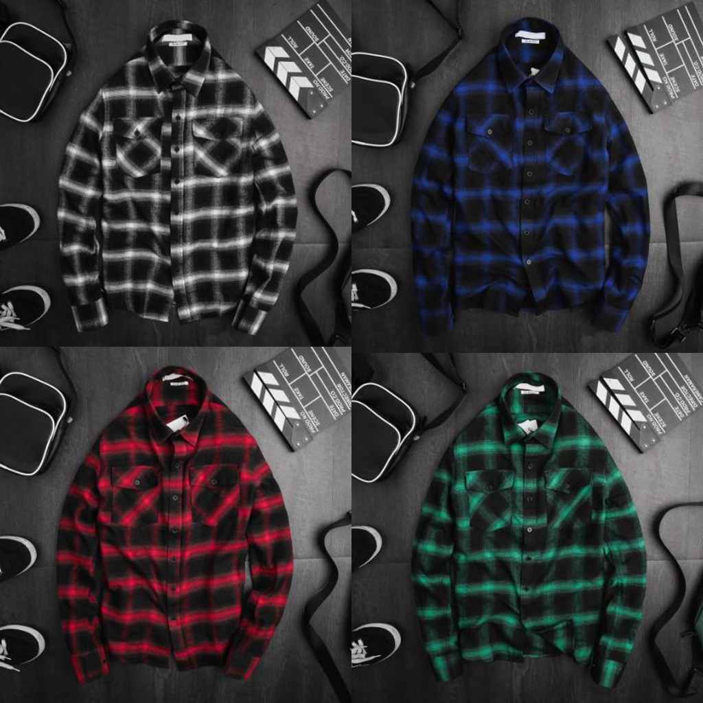 [Cực Hot] Áo Sơ Mi Kẻ Nam Dài Tay Chất Dạ Thô Cao Cấp - Kẻ Xanh Lá | BigBuy360 - bigbuy360.vn