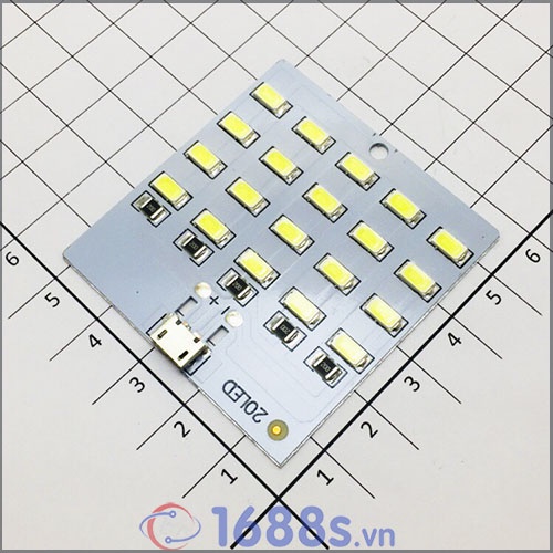 Đèn Led siêu sáng cổng Micro USB - 5V ( 12 / 20 Led - PCB Nhôm tản nhiệt ) - 1688s.vn