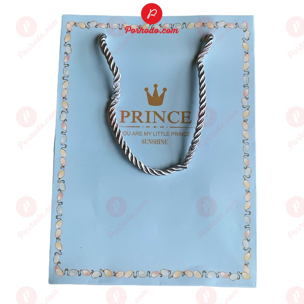 Túi đựng quà giấy cứng Prince xanh dương KB216093, Túi giấy gói quà đẹp