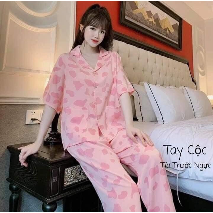 Bộ Pyjama nữ bộ mặc nhà cho nữ cộc tay quần dài có 6 mẫu KMH03 | WebRaoVat - webraovat.net.vn