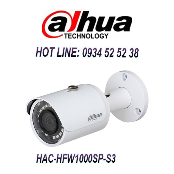 Camera HDCVI/HDTVI/AHD/Analog hồng ngoại 1.0 Megapixel DAHUA HAC-HFW1000SP-S3