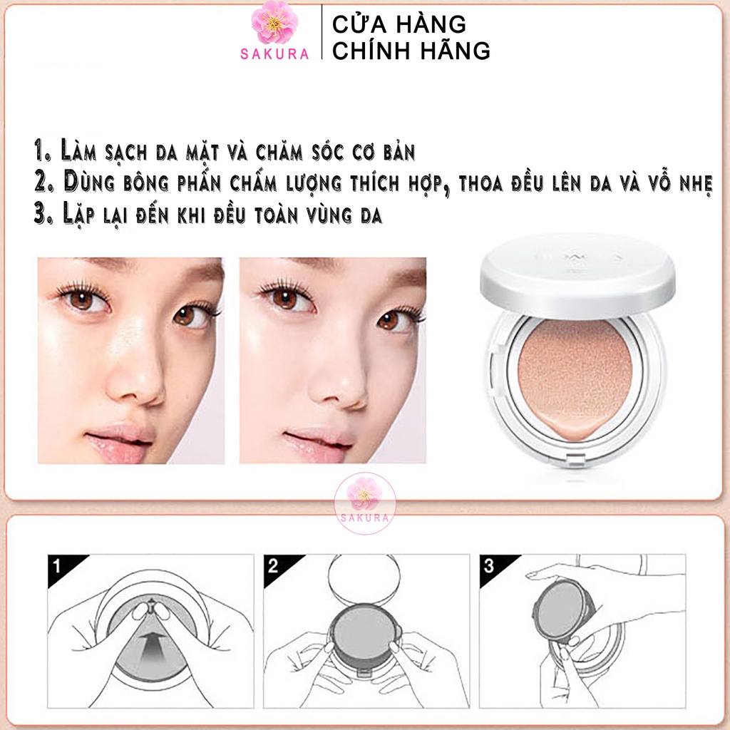 Phấn nước BIOAQUA BB Cream Air Cushion trang điểm nhẹ nhàng SAKURA 15g