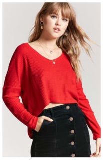 High-Low Waffle Knit Top hiệu Forever 21