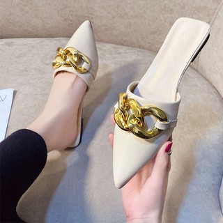 DÉP SỤC THỜI TRANG NỮ MŨI NHỌN XÍCH TO SANG CHẢNH - SỤC ĐẾ BỆT MŨI NHỌN