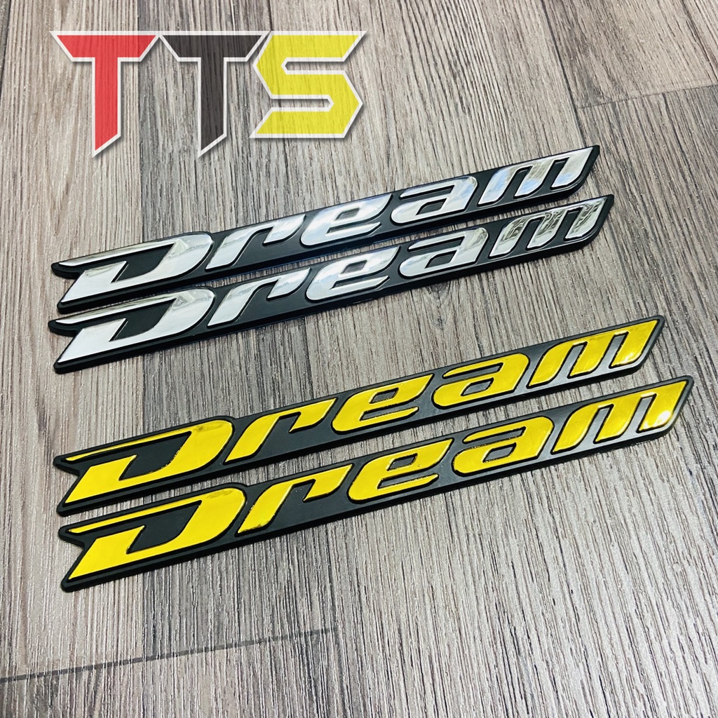 Bộ tem chữ DREAM chất liệu nhựa cứng dán nẹp sườn bình xăng xe DREAM THÁI, SUPER DREAM