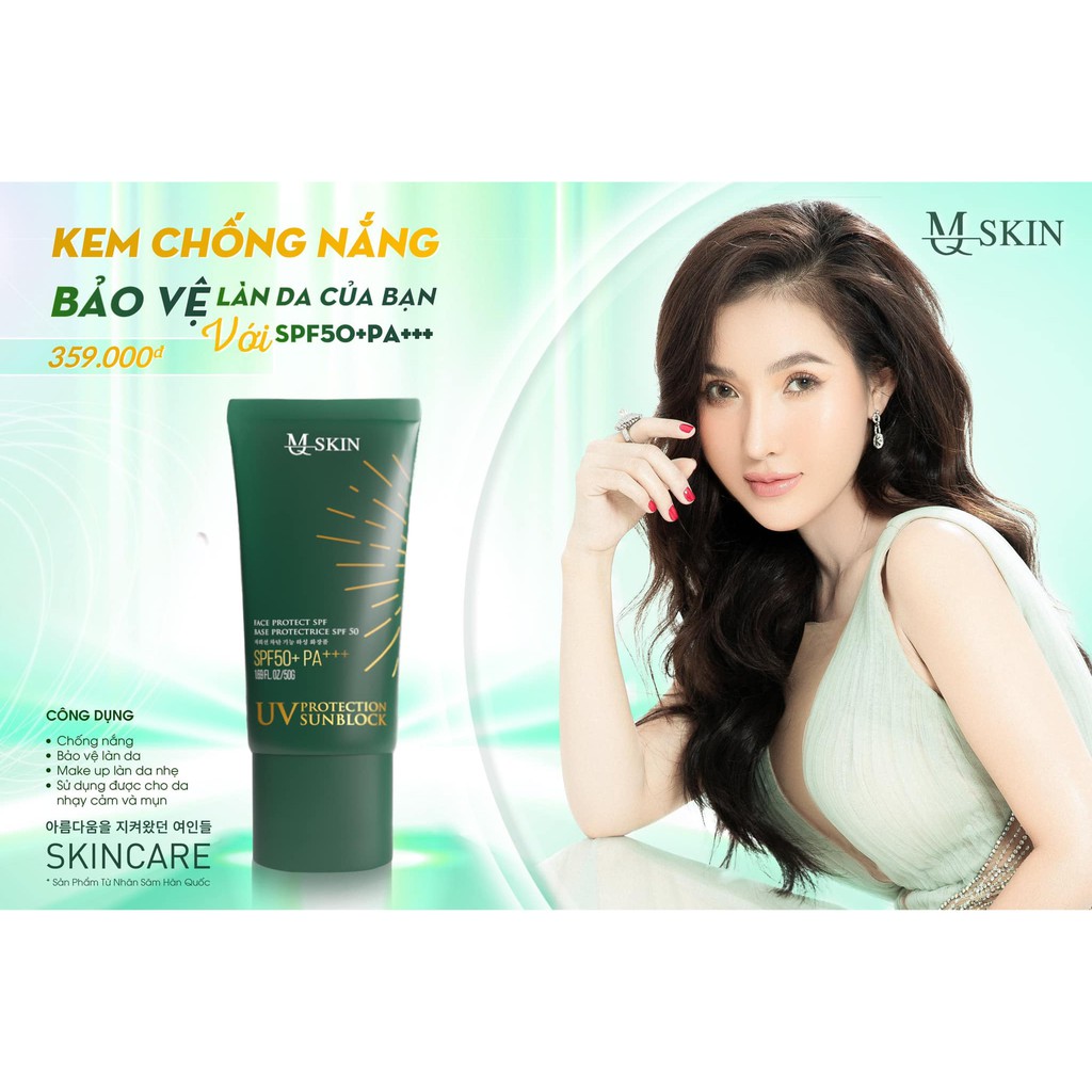 kem chống nắng MQ SKIN nhân sâm Hàn Quốc dưỡng da make up 50g