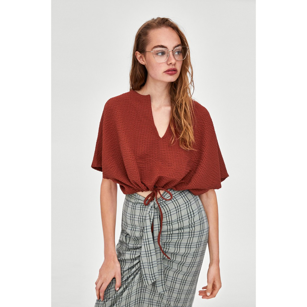 ÁO TOP DÂY RÚT ZARA