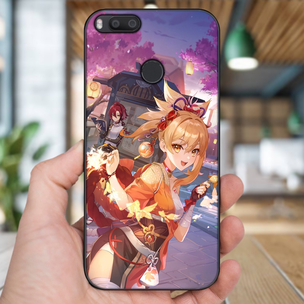 Ốp lưng Xiaomi Mi A1, Mi 5X viền đen in hình Yoimiya Genshin Impact