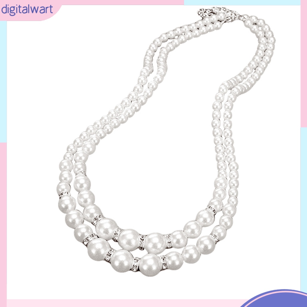 Dây chuyền hai lớp đính ngọc trai nhân tạo thời trang