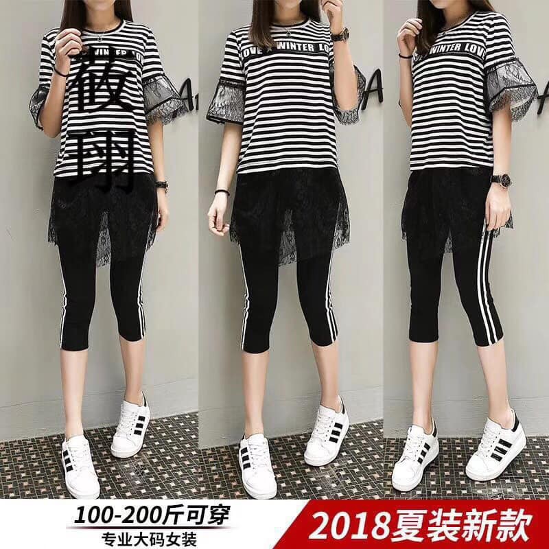 Set áo phối ren kèm quần ôm