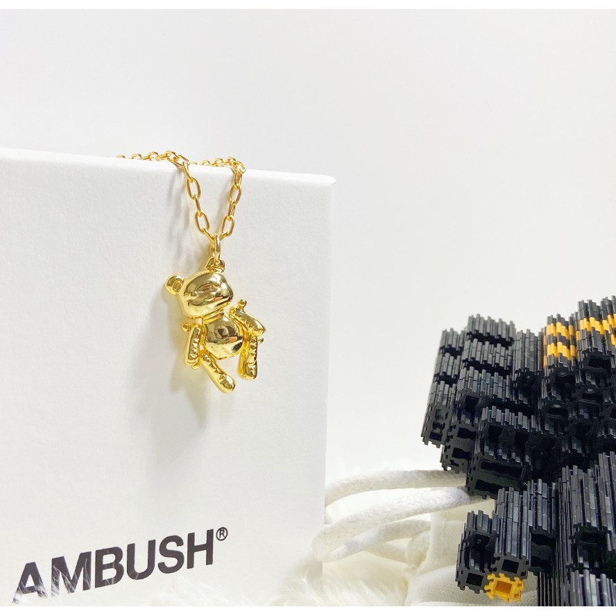 Dây chuyền bạc 925 Ambush inflated teddy bear charm necklace fw20