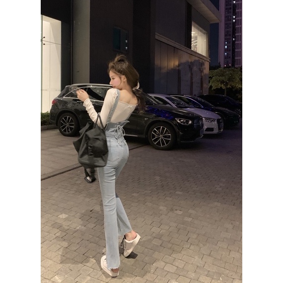 QUẦN YẾM JEAN NỮ LƯNG CAO ÔM BODY ỐNG LOE TÔN DÁNG PHONG CÁCH HÀN QUỐC
