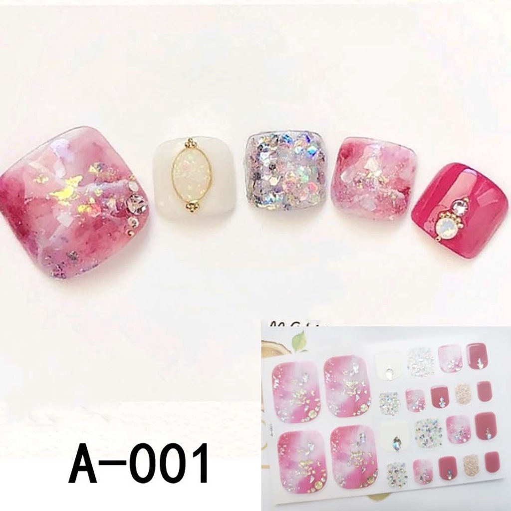 Miếng Dán Móng Tay / Chân Giả Trong Suốt Họa Tiết Hoa Anh Đào 3D Xinh Xắn