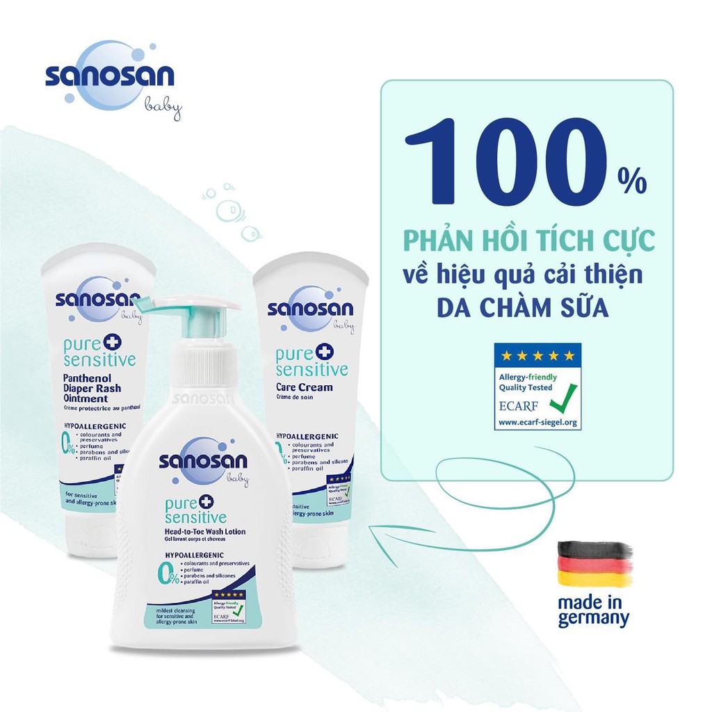 Bộ sản phẩm sanosan dành cho da nhạy cảm