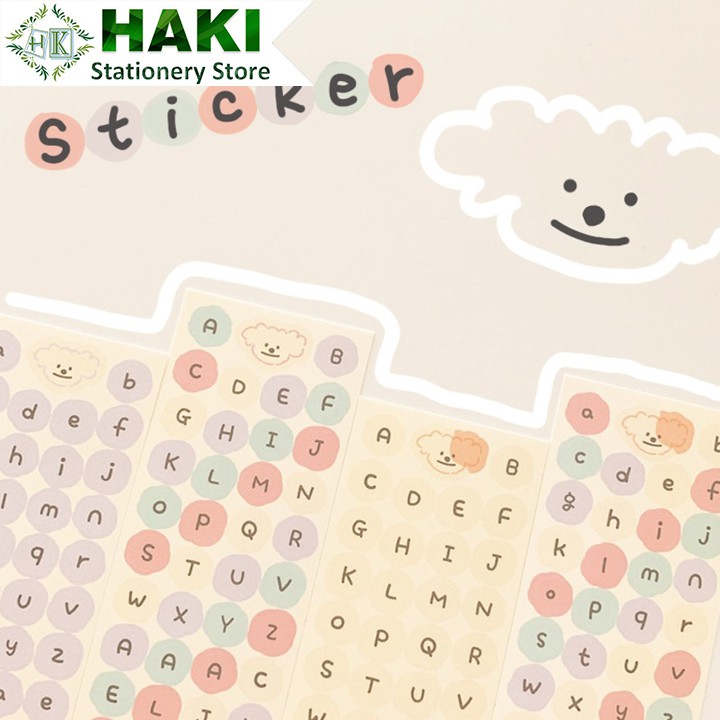 Sticker cute trang trí sổ dễ thương HAKI, hình dán sticker chữ cute đáng yêu hàn quốc giá rẻ ST42
