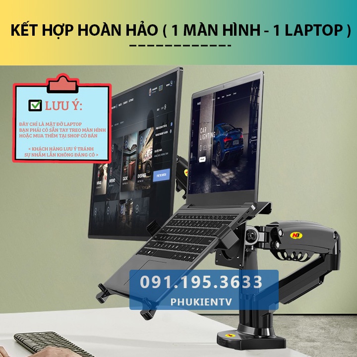 #FP2 - Giá Đỡ Kẹp LAPTOP, MÁY TÍNH BẢNG NB FP2 - 10 - 17.3 Inch - Tương Thích Tất Cả Giá Treo Màn Hình