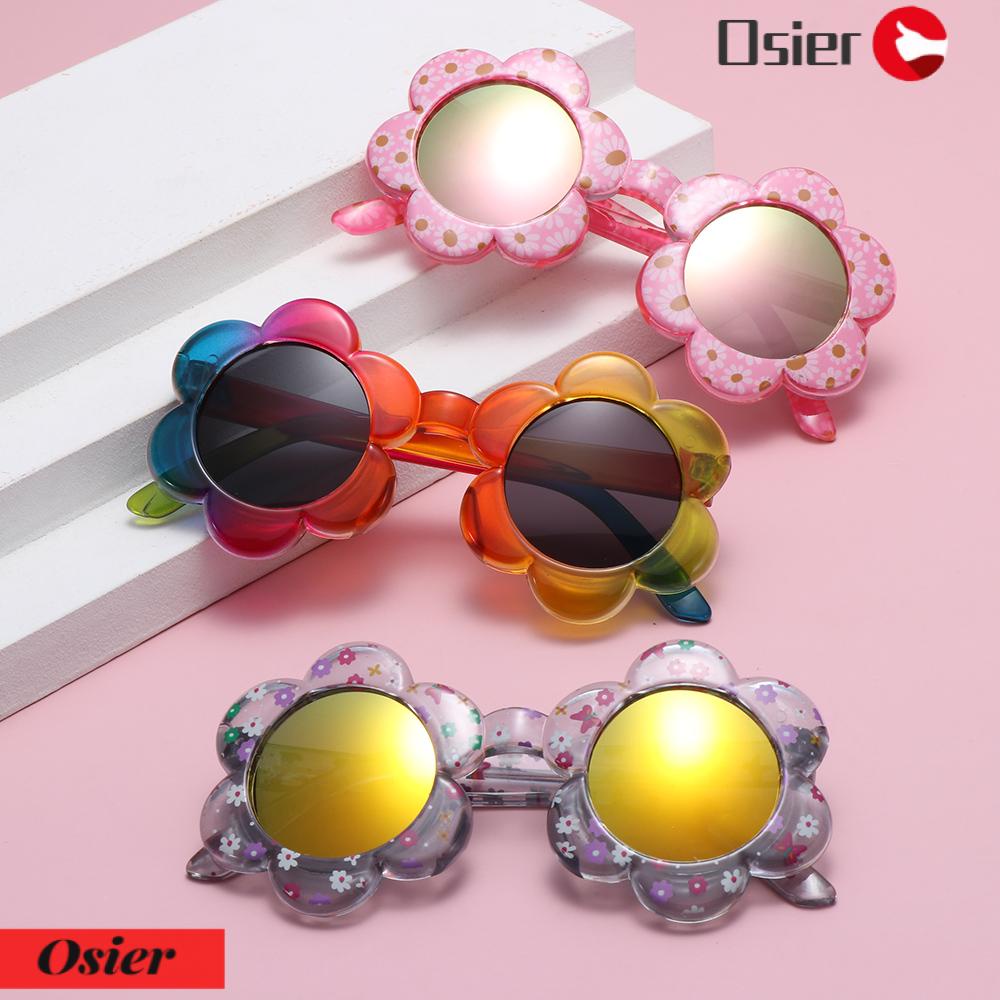 Osier✿ Kính Mát Hình Hoa Tròn Nhiều Màu Sắc Dễ Thương Cho Bé