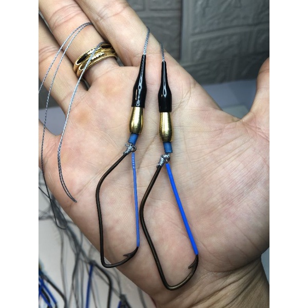 Lưỡi câu cá lóc thủ công thép đen siêu cứng 1l8 & 1l5