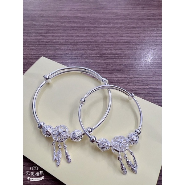 Vòng tay phụ kiện dreamcatcher bạc tuỳ chỉnh kích thước nữ người lớn trẻ em