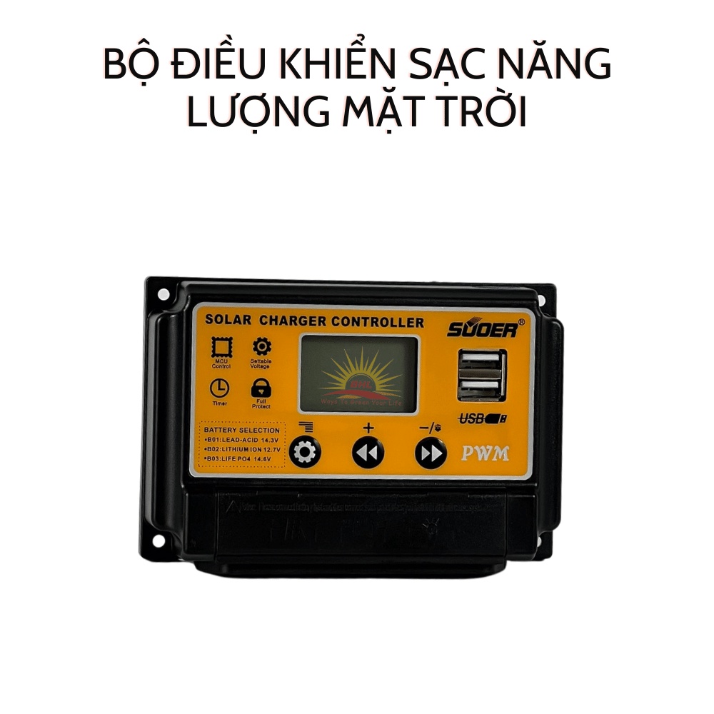BỘ ĐIỀU KHIỂN SẠC NĂNG LƯỢNG MẶT TRỜI 30A - SUOER SOLAR CHANGER CONTROLLER