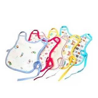 Kids_mart:Yếm ngực cotton chống thấm cho bé ăn dặm, giữ ấm ngực