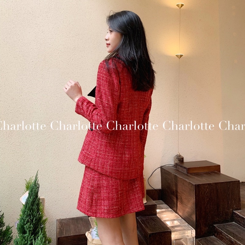 Set TWEED phối NHUNG Áo & Chân váy