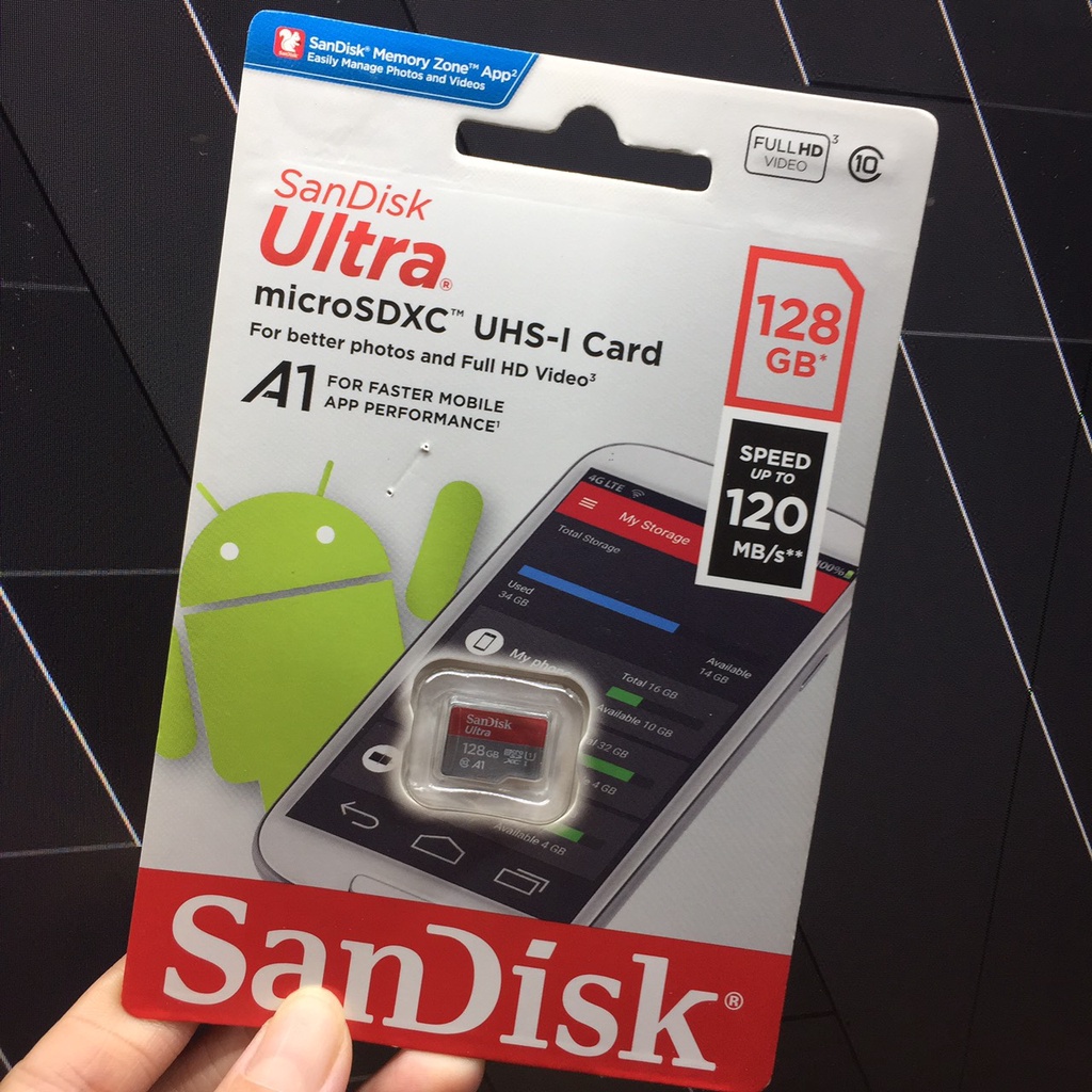 [ 128GB/ 256GB ] Thẻ nhớ MicroSDXC SanDisk A1 Tốc độ 120MB/s SDSQUA4