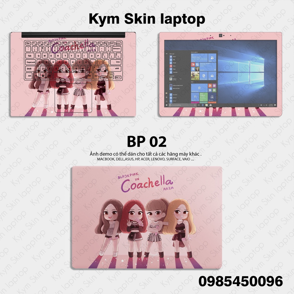 Decal Dán Laptop Mẫu.Blackpink - Skin Laptop Cắt Chuẩn Theo Từng Kích Cỡ Máy