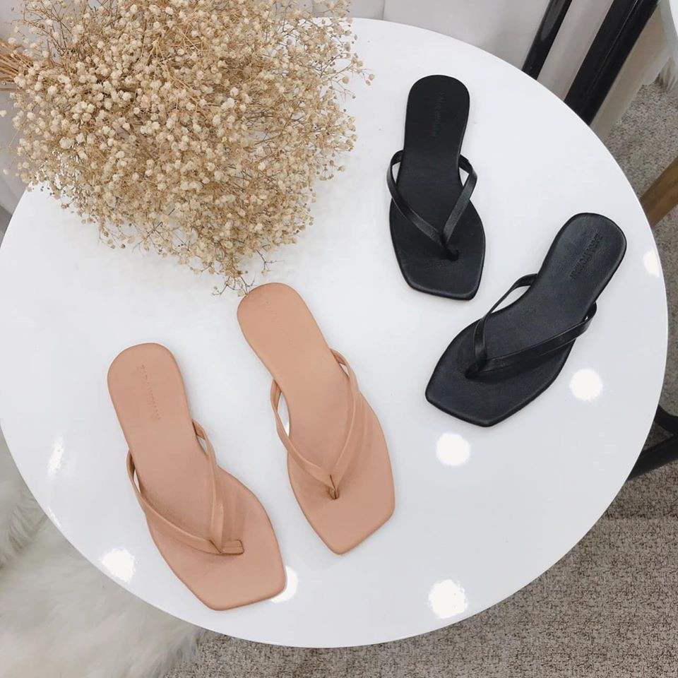 DÉP TÔNG DÂY MẢNH MŨI VUÔNG da bóng