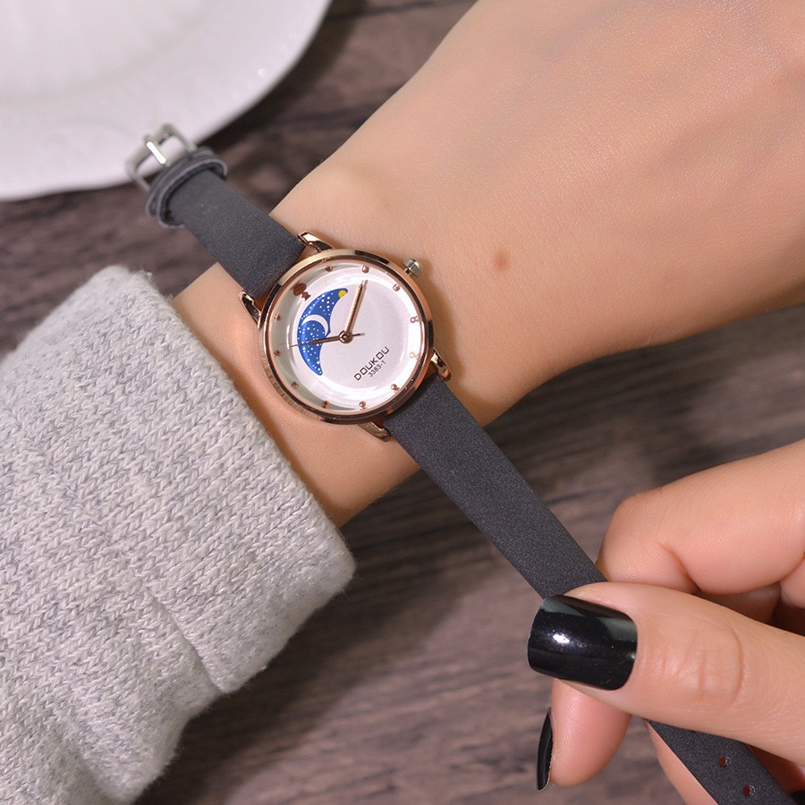 [ xả kho ] Đồng hồ nữ Doukou 66993 dây da cao cấp