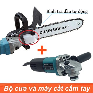 Máy mài góc MAKITA 9556 + Lưỡi cưa xích - Biến máy mài thành máy cưa siêu rẻ - Xẻ gỗ - Tỉa cành - Đánh bóng