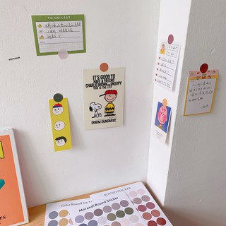 Sticker dán hình tròn Morandi size lớn
