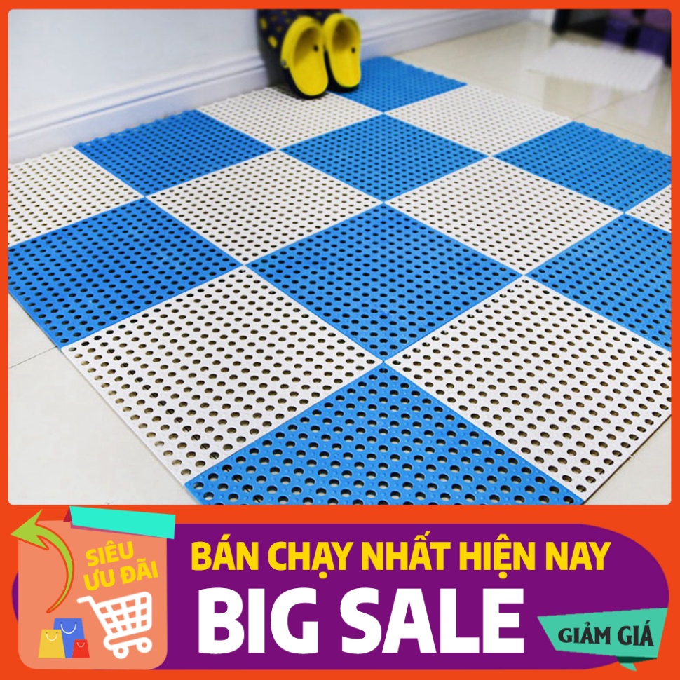 Big sale Tấm Lót Sàn Thảm Nhựa Ghép Decor KIỂU Ô Tròn T3 - 30X30Cm - Nhựa Dày Chống Trơn Trượt, Khô Thoáng Nhà Tắm Dumbo