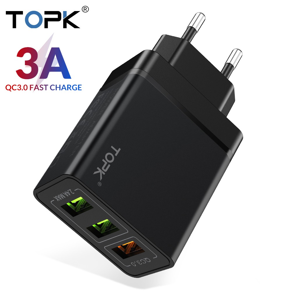 Cốc Sạc Nhanh 3 Cổng Usb Qc3.0