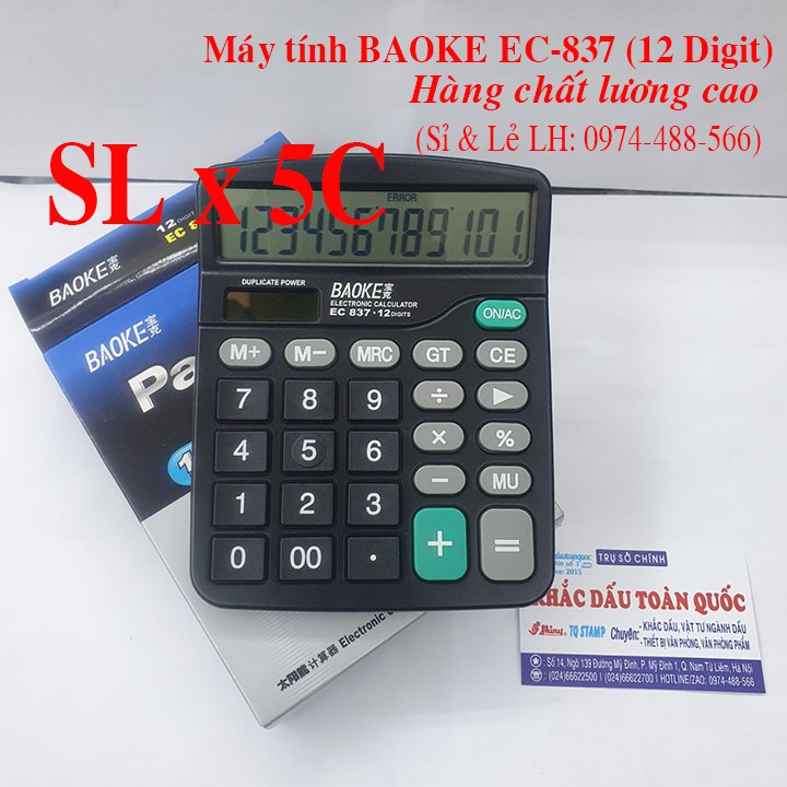 [SL x 5C] Máy Tính BAOKE EC - 837 (12 Số)