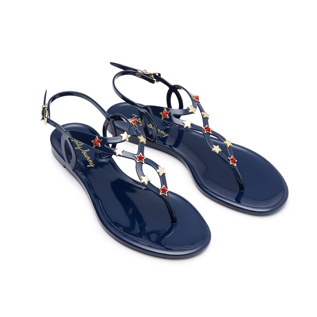 Giày xăng đan nữ Jelly Bunny TWIST FLAST STARS B21SLIL003 BLU200