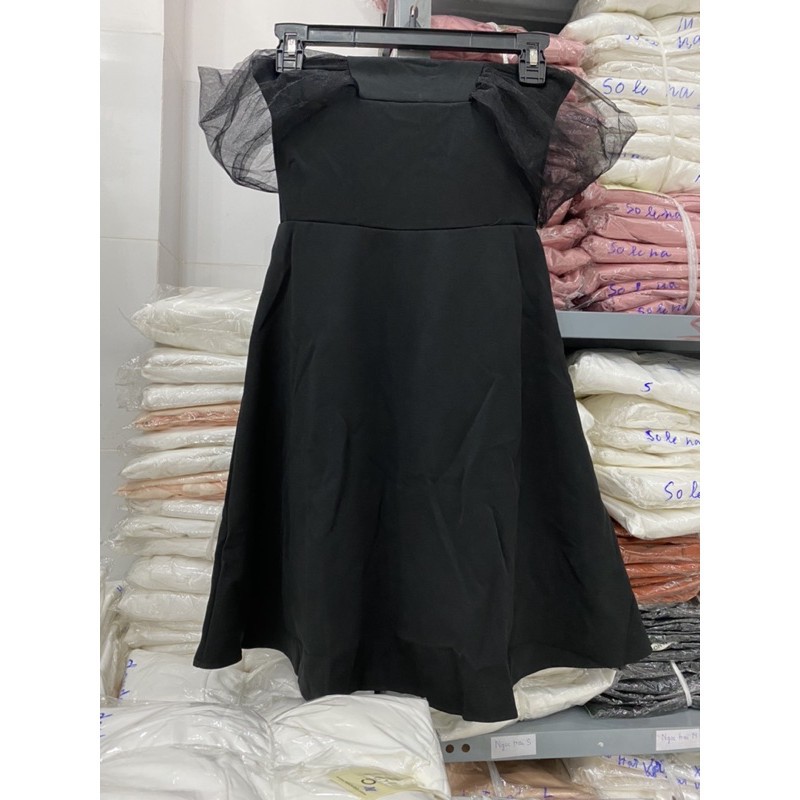 kèm hình thật]Đầm nữ trắng trễ vai tay lưới dự tiệc dáng xòe sang chảnh | BigBuy360 - bigbuy360.vn