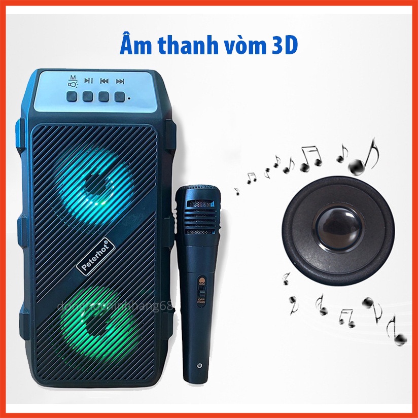 Loa Bluetooth Hát Karaoke Tặng Kèm Mic Nghe Nhạc Cực Đã Âm Bass Cực Mạnh Loa Bluetooth Mini Hát Hay