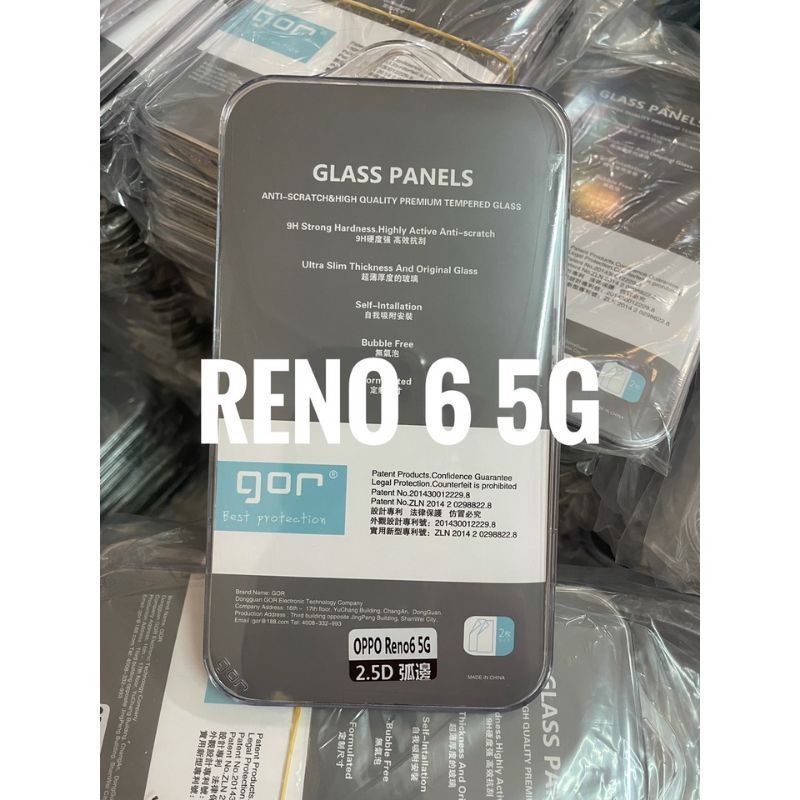 0Kính cường lực Gor cho Oppo Reno 6 5G trong suốt ( hộp 2 miếng)