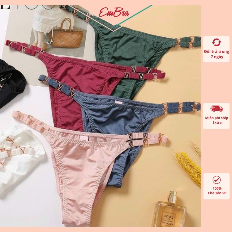Quần lót nữ EMBRA Vic lọt khe cạp hoạ tiết V sexy EBQL17